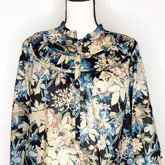 NWT Rebecca Taylor La Vie Fluer Foret Floral Top M - Picture 5 of 13